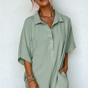 Sage Green Button-Up Shirt